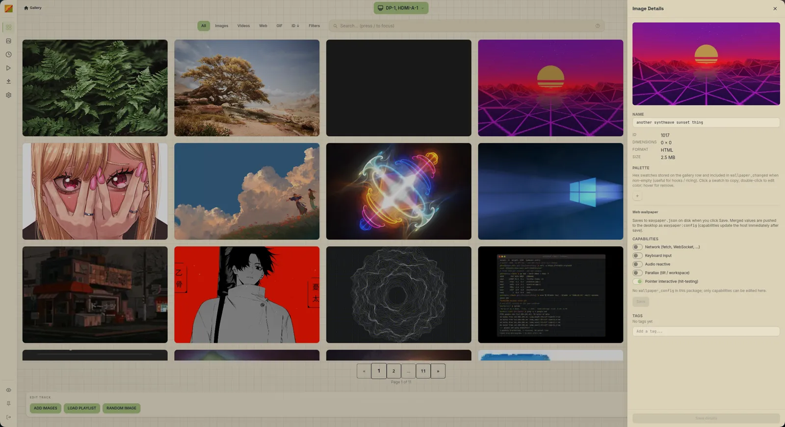Image details sidebar